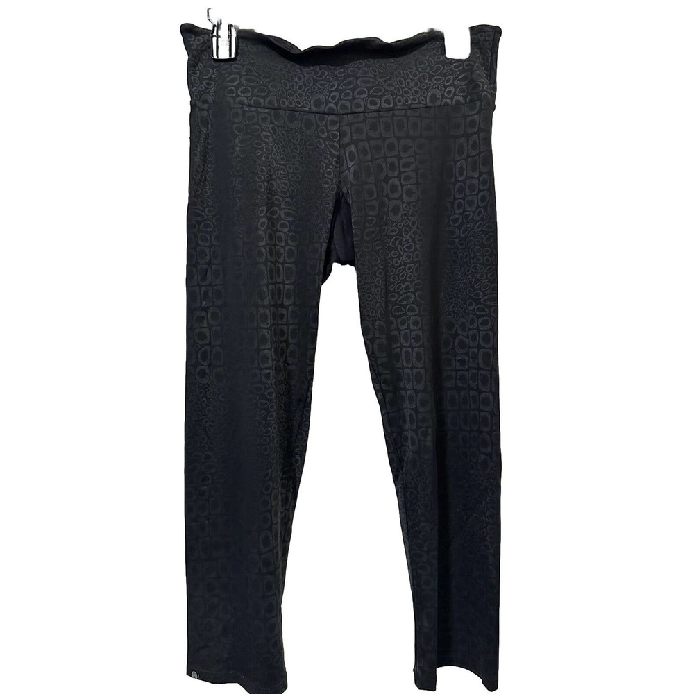 Onzie Hot Yoga Leggings Pilates Women’s Sz S/M Cropped Black Animal Print PGC